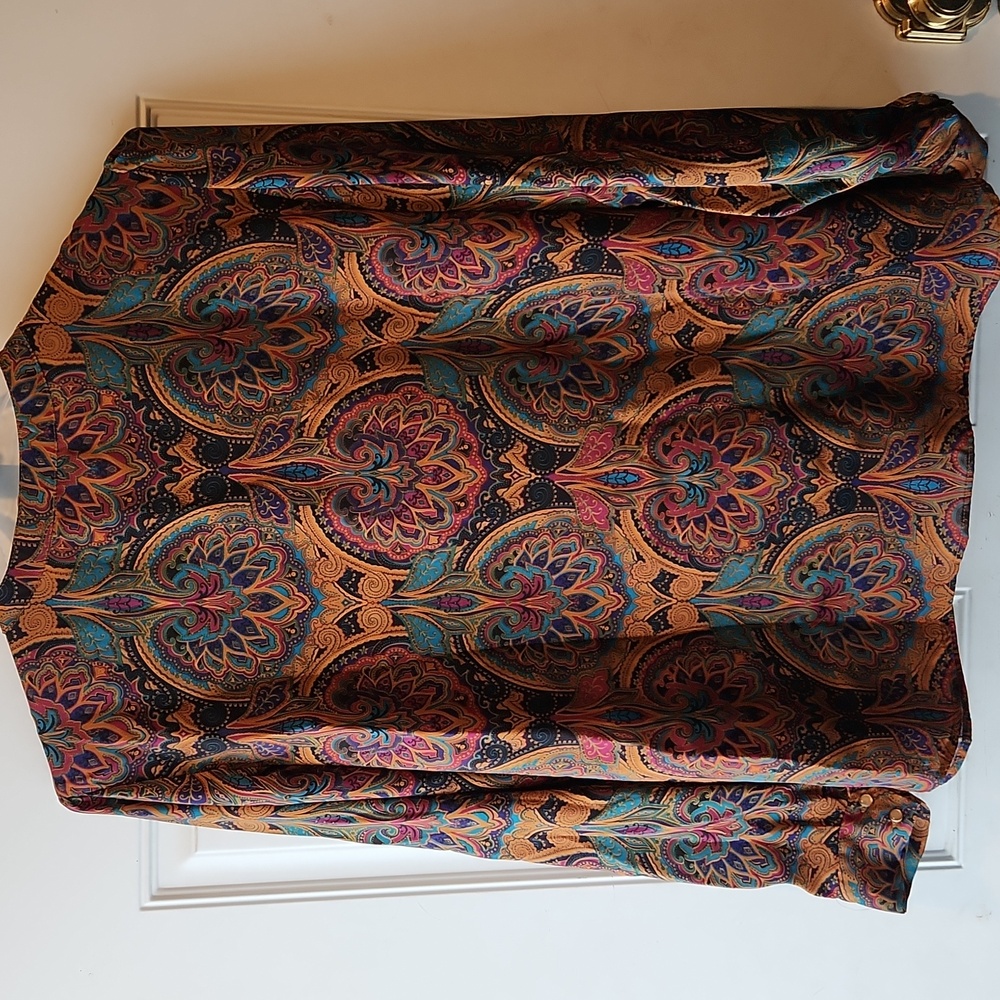 Apt. 9 Brown Paisley Long-sleeved Blouse Size 2X - Picture 8 of 9